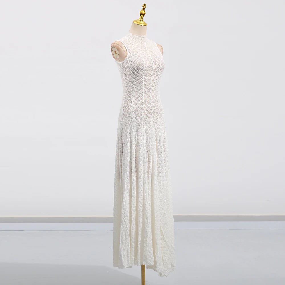 Spliced Sheer Dresses