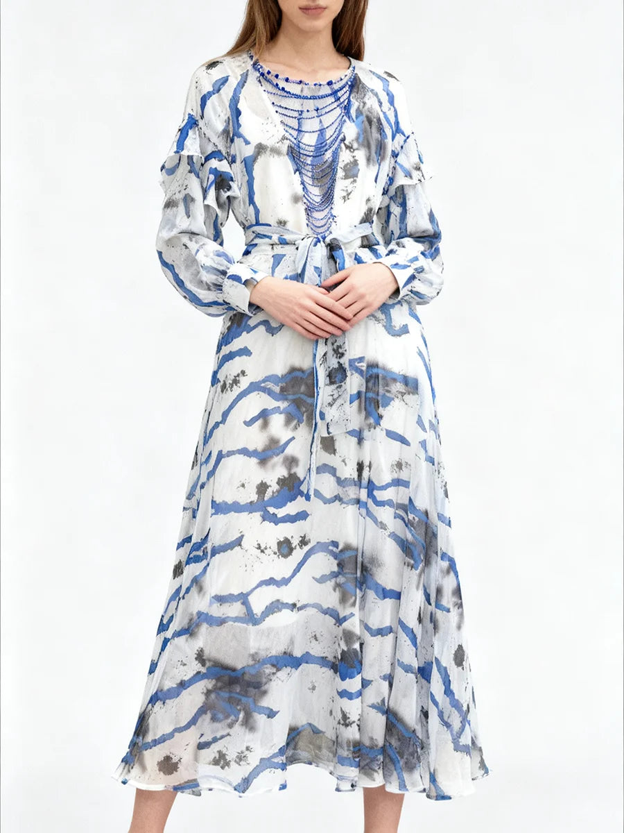 Hit Color Spliced Striped Dresses