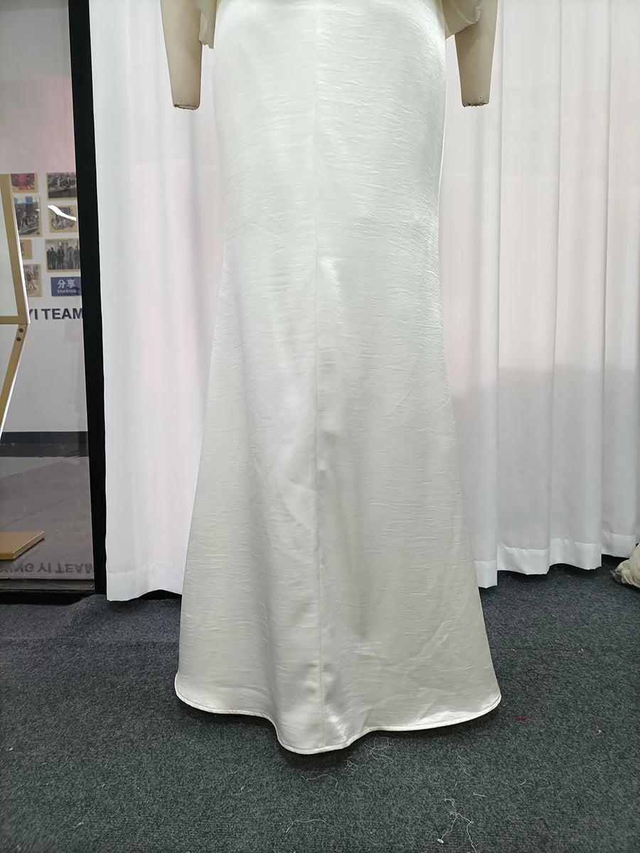 Solid Spliced Pleated Dresses