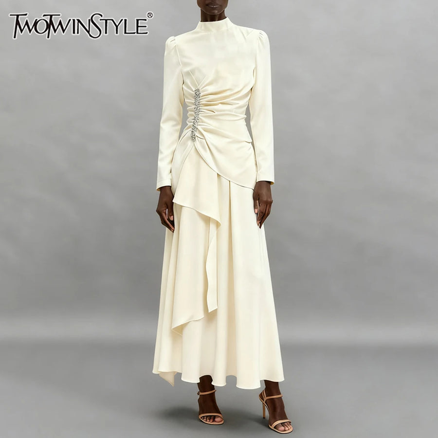 Slimming Spliced Bead Dresse