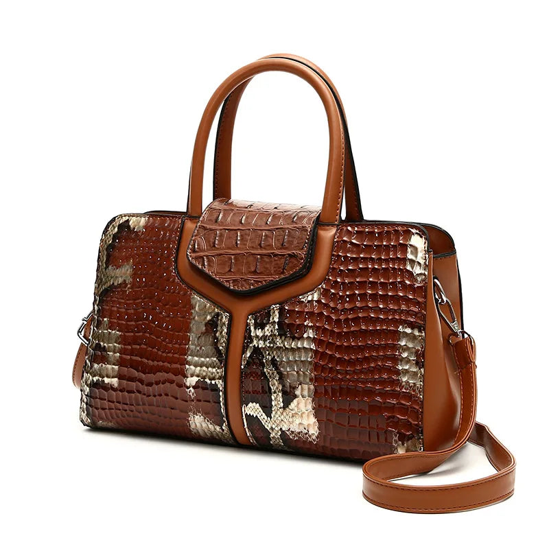 Fashion Snake Pattern Handbag