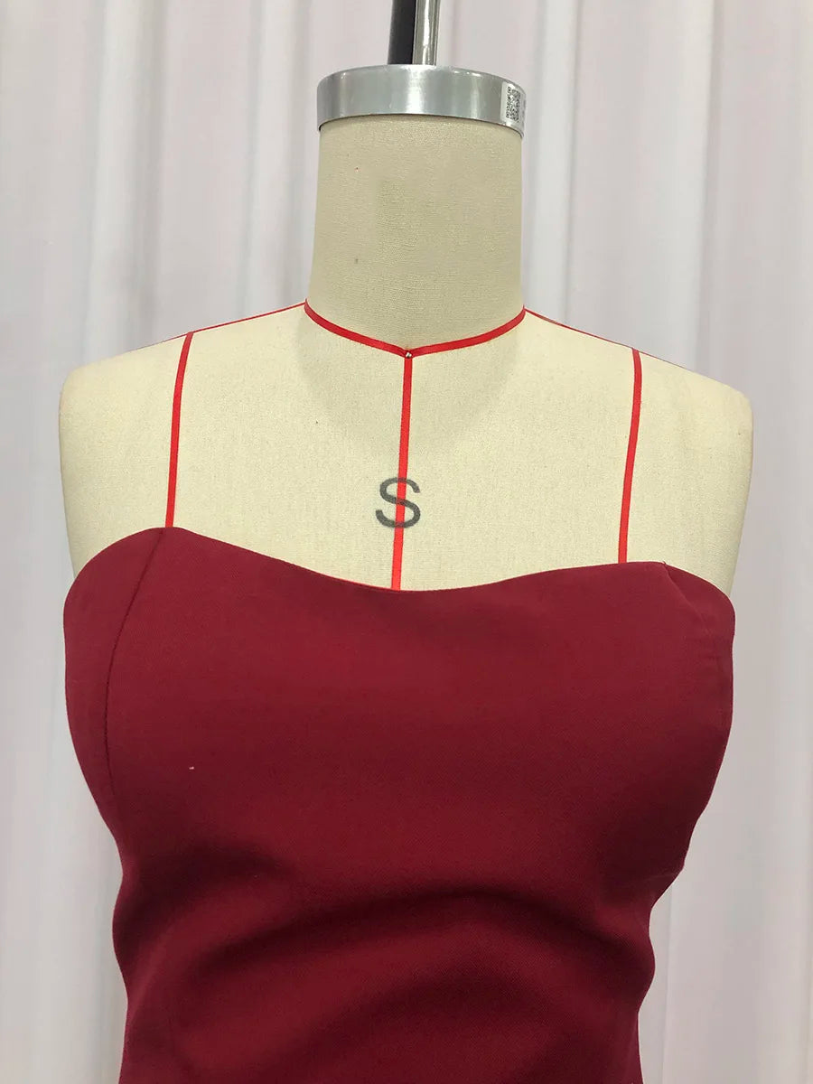 Spliced Ruffles Folds Long Dress