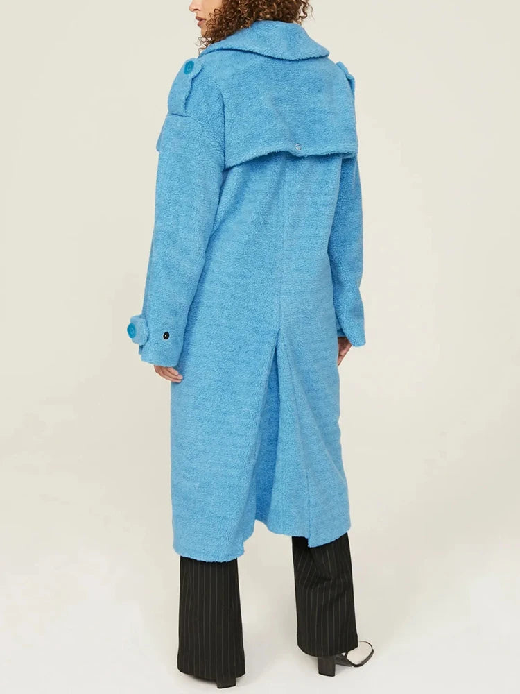 Solid Hollow Out Twist Lambswool Coats