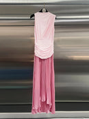 Plus Size Hit Color Spliced Folds Dress