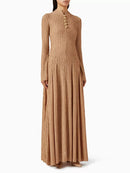 Spliced Metal Buttons Design Dresses
