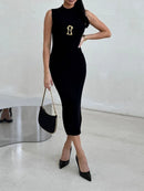 Spliced Sequined Knit Two Piece Sets
