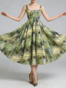 Printing Vintage Long Dresses