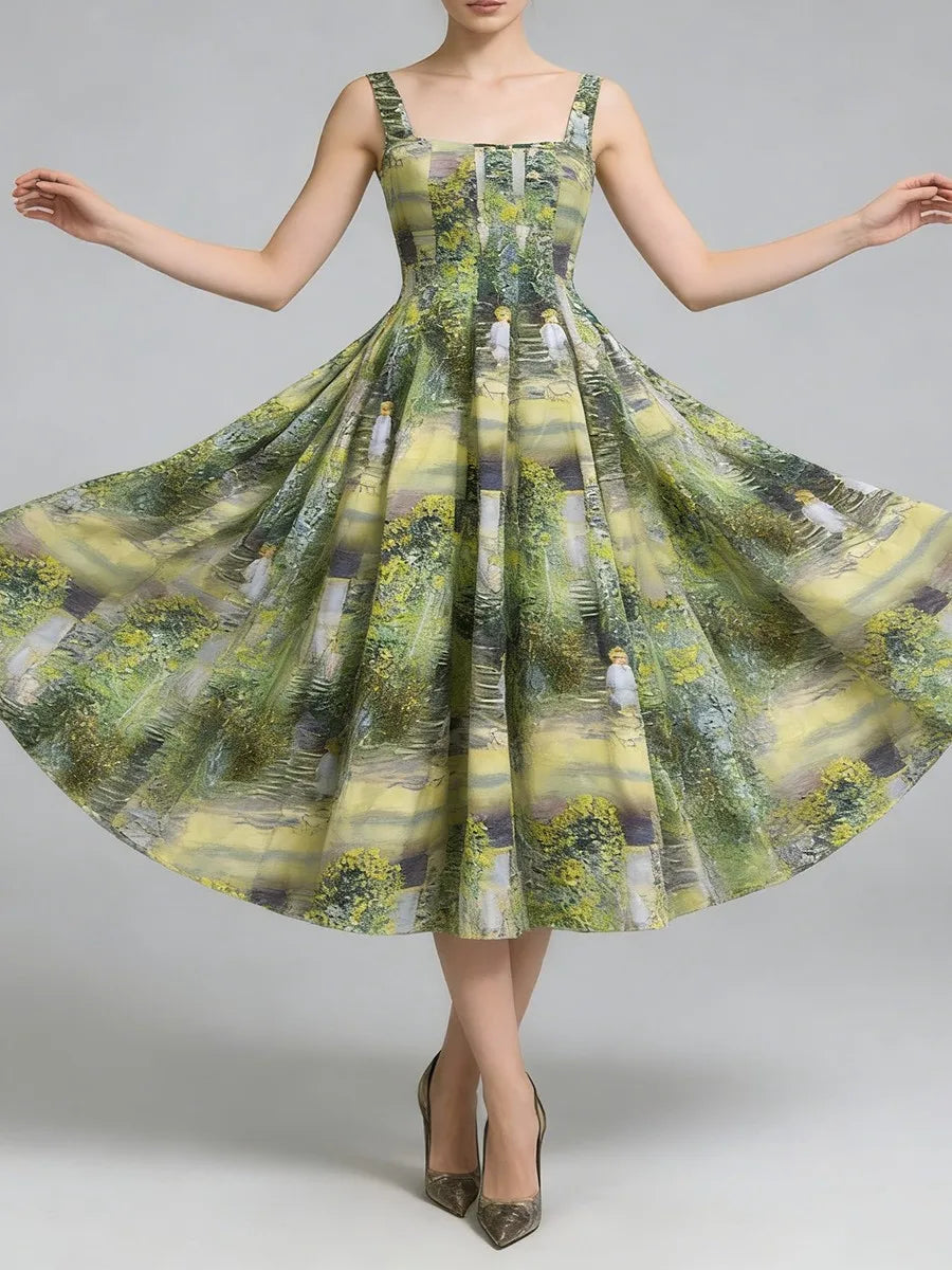 Printing Vintage Long Dresses