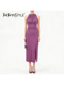 Round Neck Sleeveless  Dress