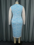 Plus Size Blue Lace Dress