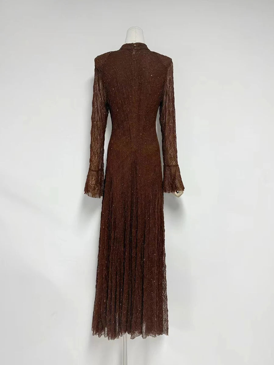 Long Sleeves Patchwork Dress