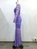 Sheer Spliced Lace Dresses