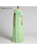Loose Spliced Floral Dresses for Women