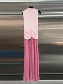 Plus Size Hit Color Spliced Folds Dress