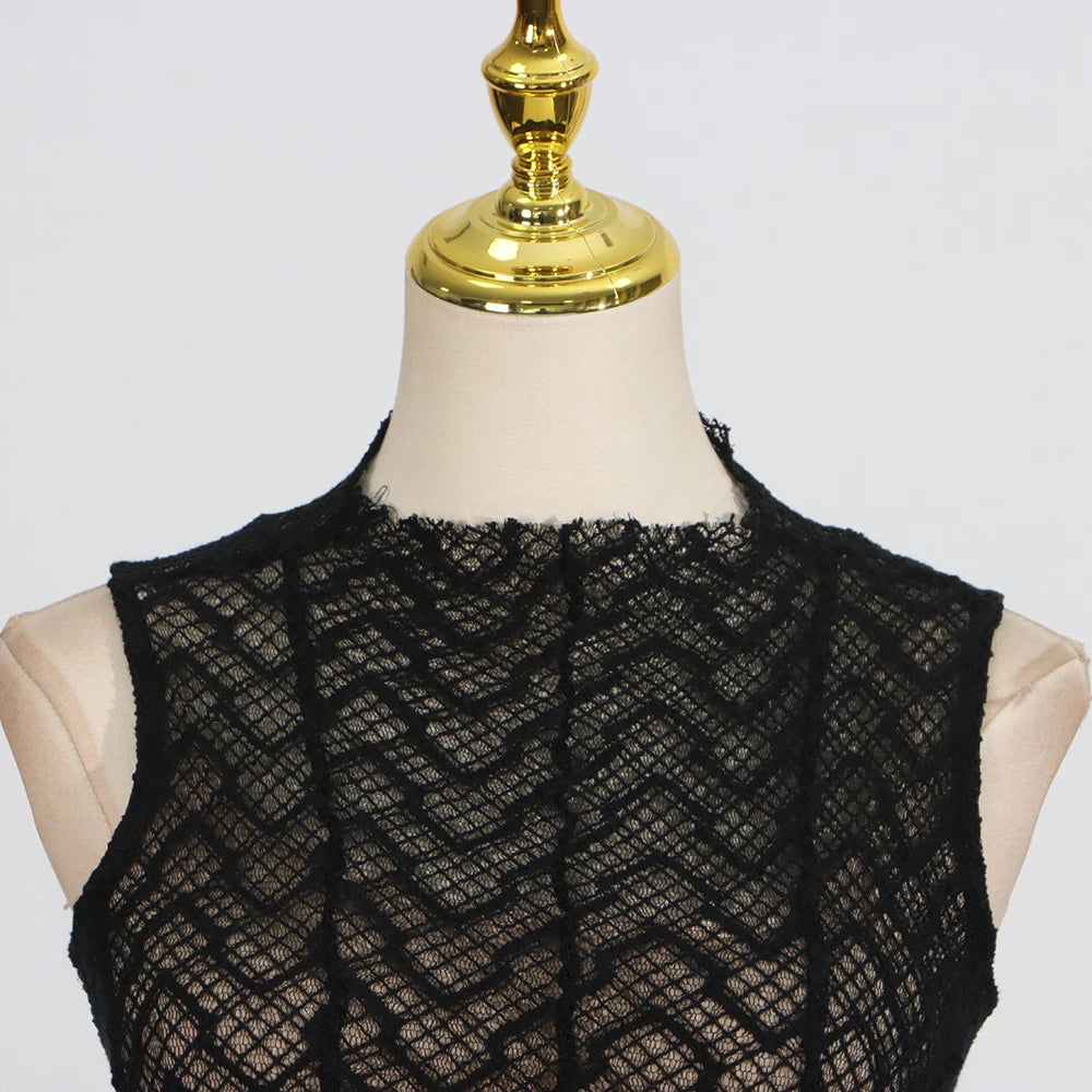 Spliced Sheer Dresses