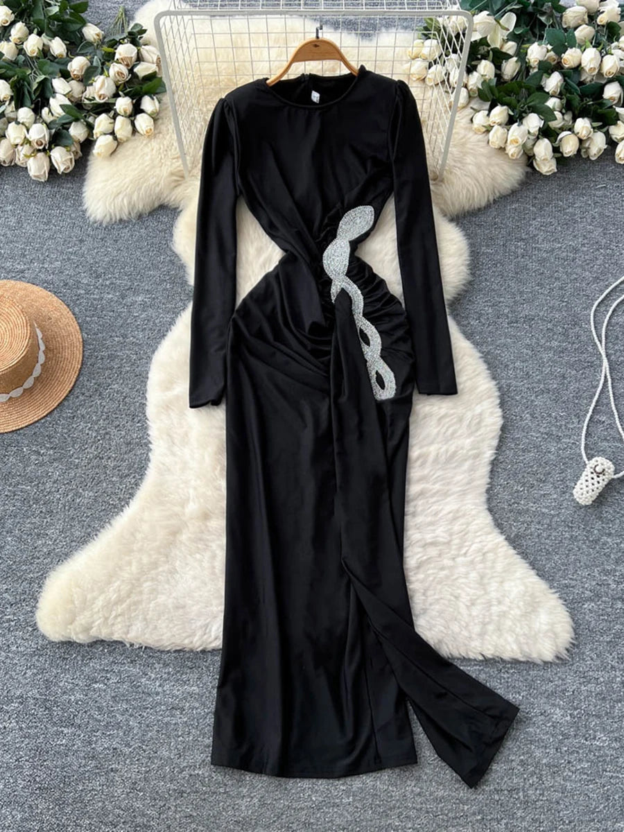 Spliced Bead Elegant Dresses