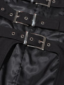 Solid Hollow Spliced Belt Jacket