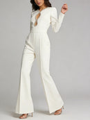 Hollow Out Spliced Bead Minimalist Jumpsuit