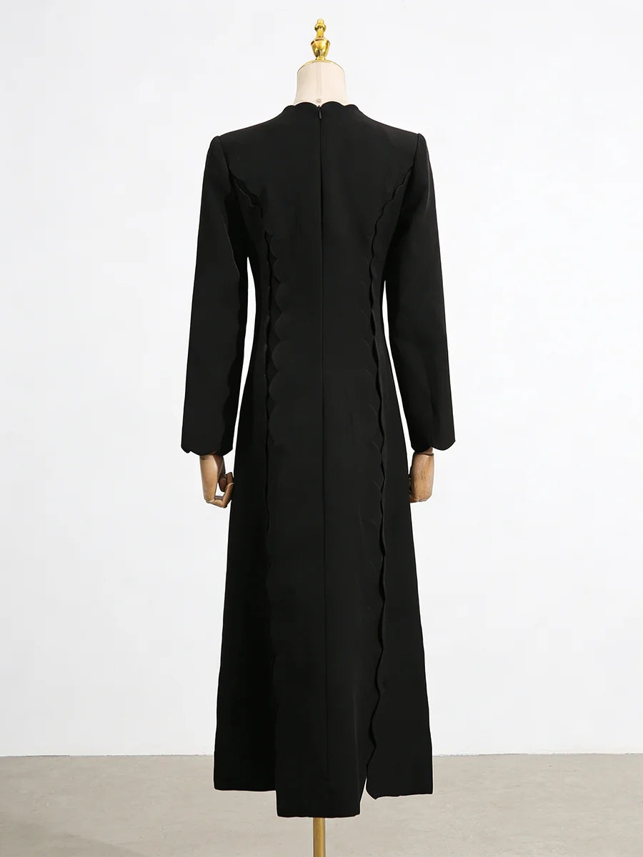 Solid Spliced Bowknot Temperament Dresses