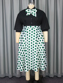 Plus Size Two Piece Polka Dot Set