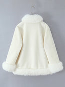 Solid Loose Spliced Fluff Elegant Jackets