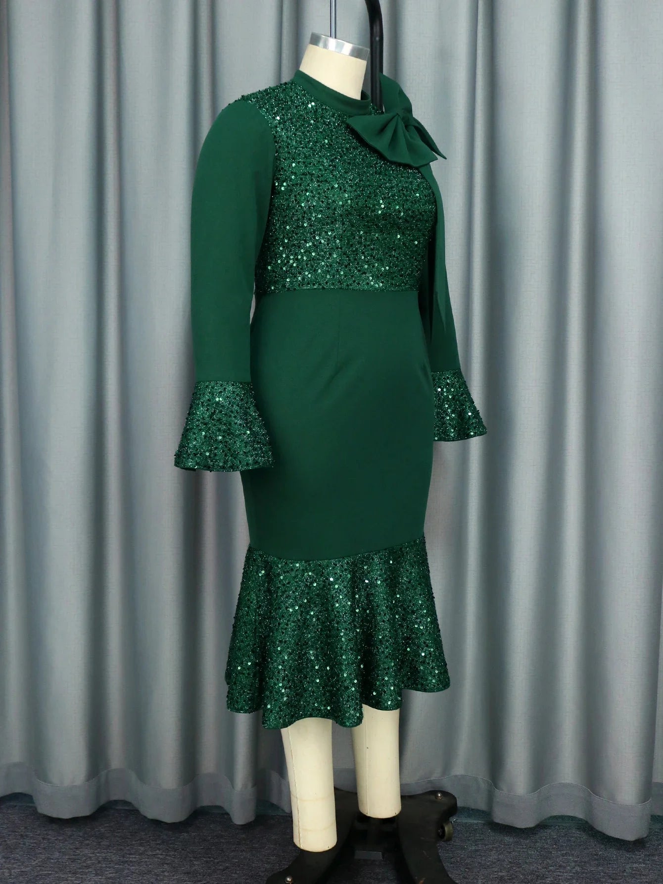 Winter Green Christmas Party Dress