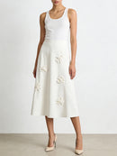 Solid Loose Spliced 3D Flower Skirts