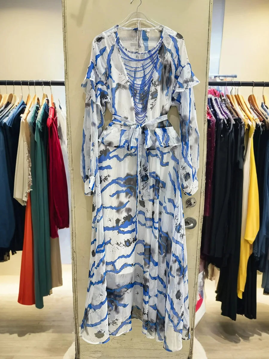 Hit Color Spliced Striped Dresses