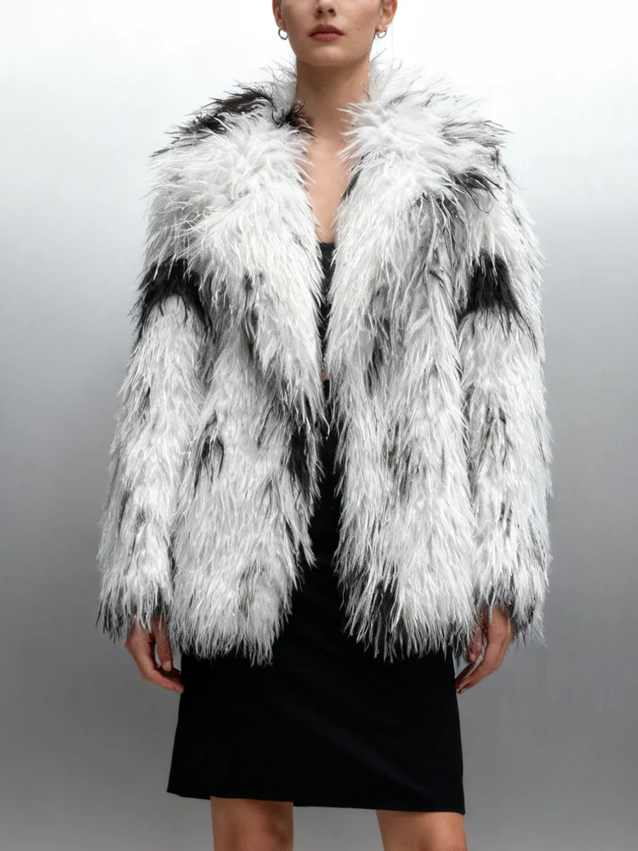 Color Spot Loose Temperament Fur Coats