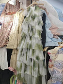 Patchwork Mesh Printing Dresses