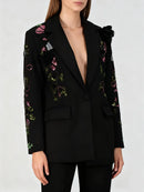 Sequins Elegant  3D Flower Blazer