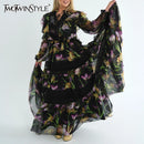 V Neck Long Sleeve Dress