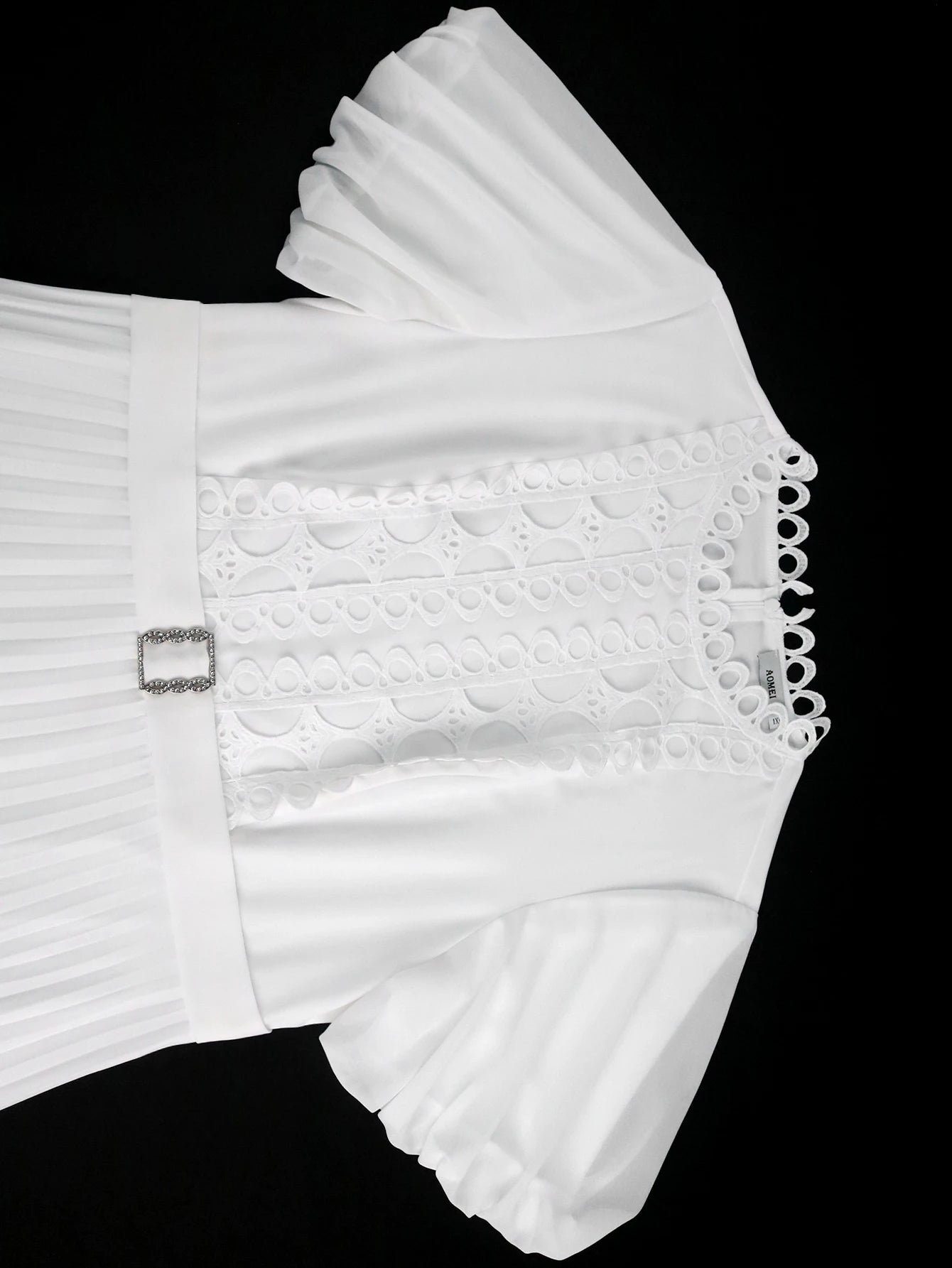 Pleated A Line Plus Size Midi Dress