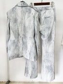 Color Block Two Piece Jean Set
