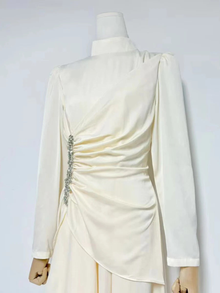 Slimming Spliced Bead Dresse