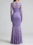 Sheer Spliced Lace Dresses