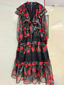 V Neck Long Sleeve Dress