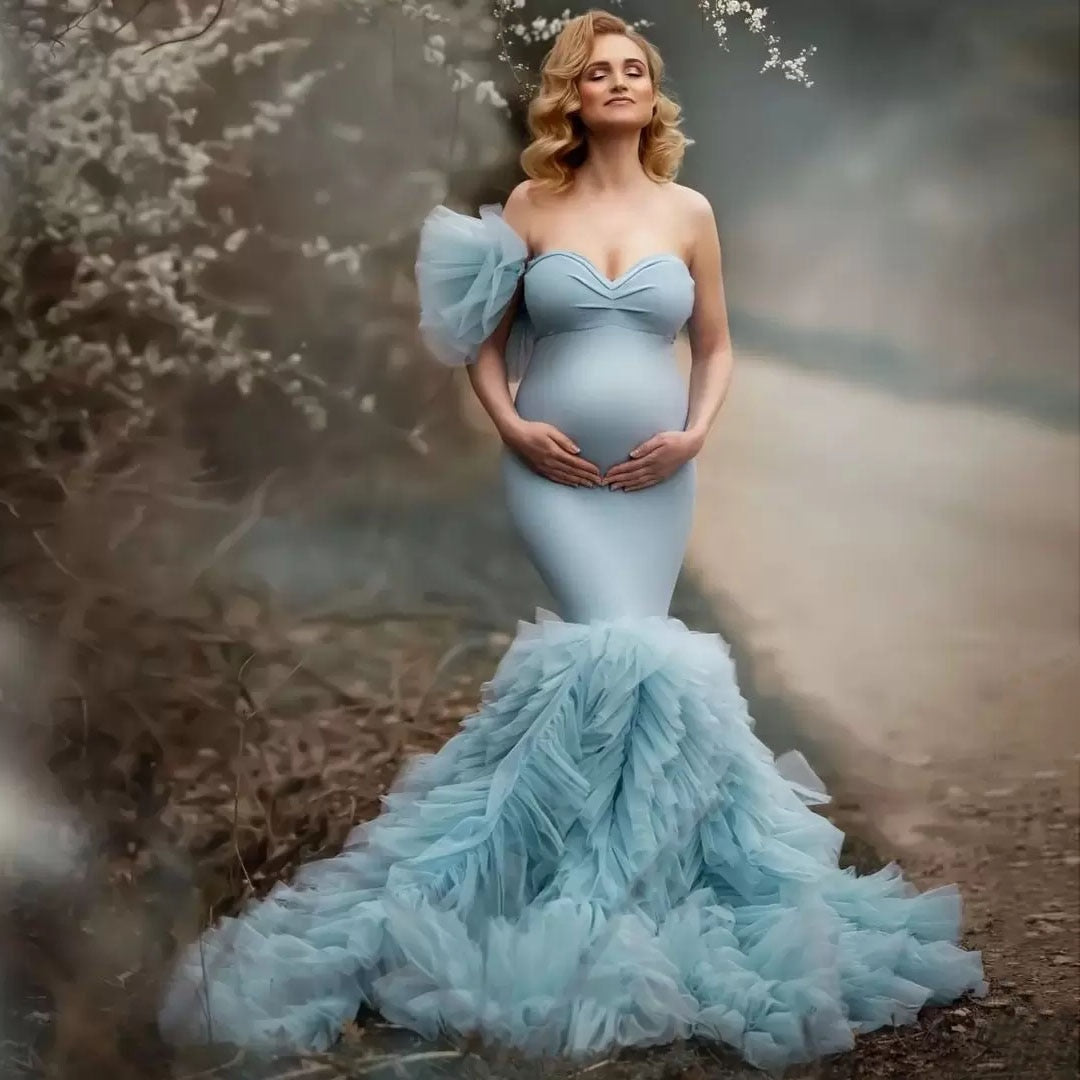 Elegant Mermaid Maternity Photo Dress
