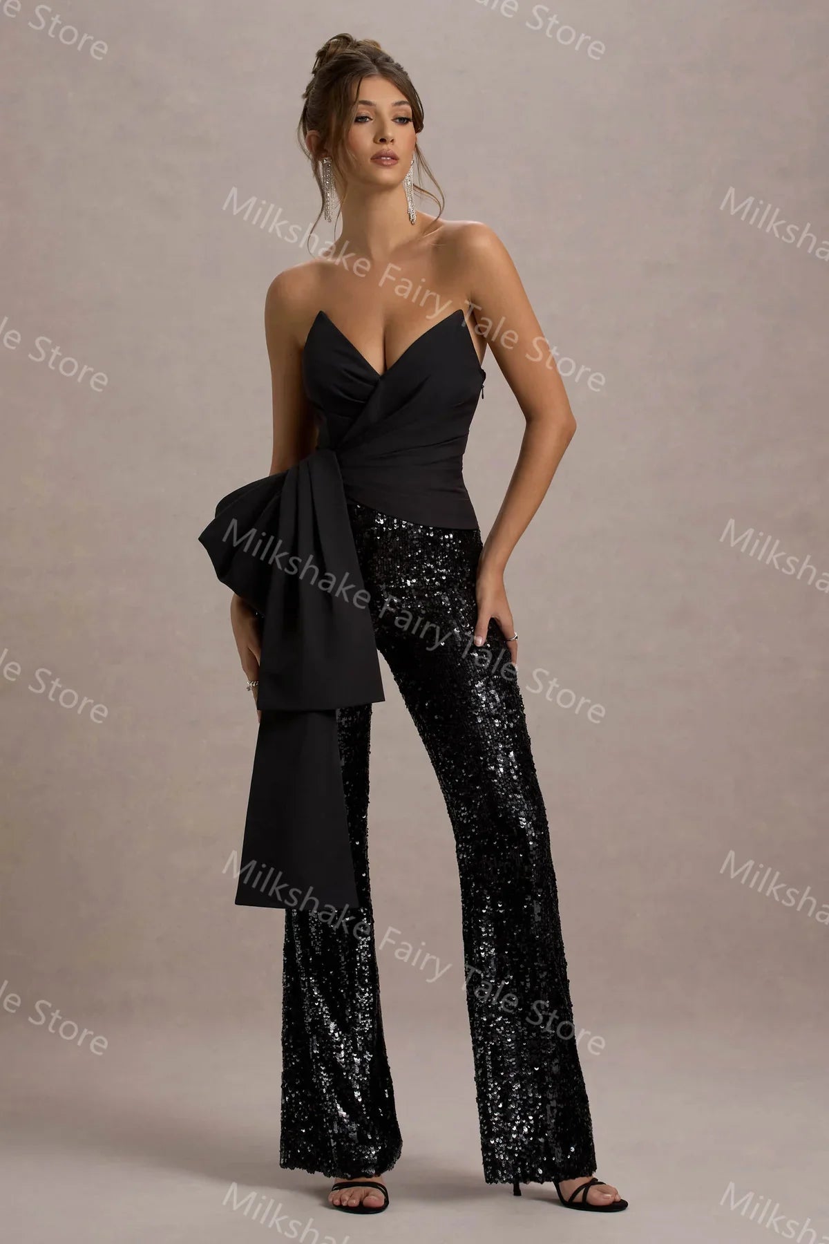Glitter Sequins Evening Pants Set