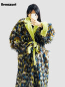 Fluffy Patchwork Overcoat