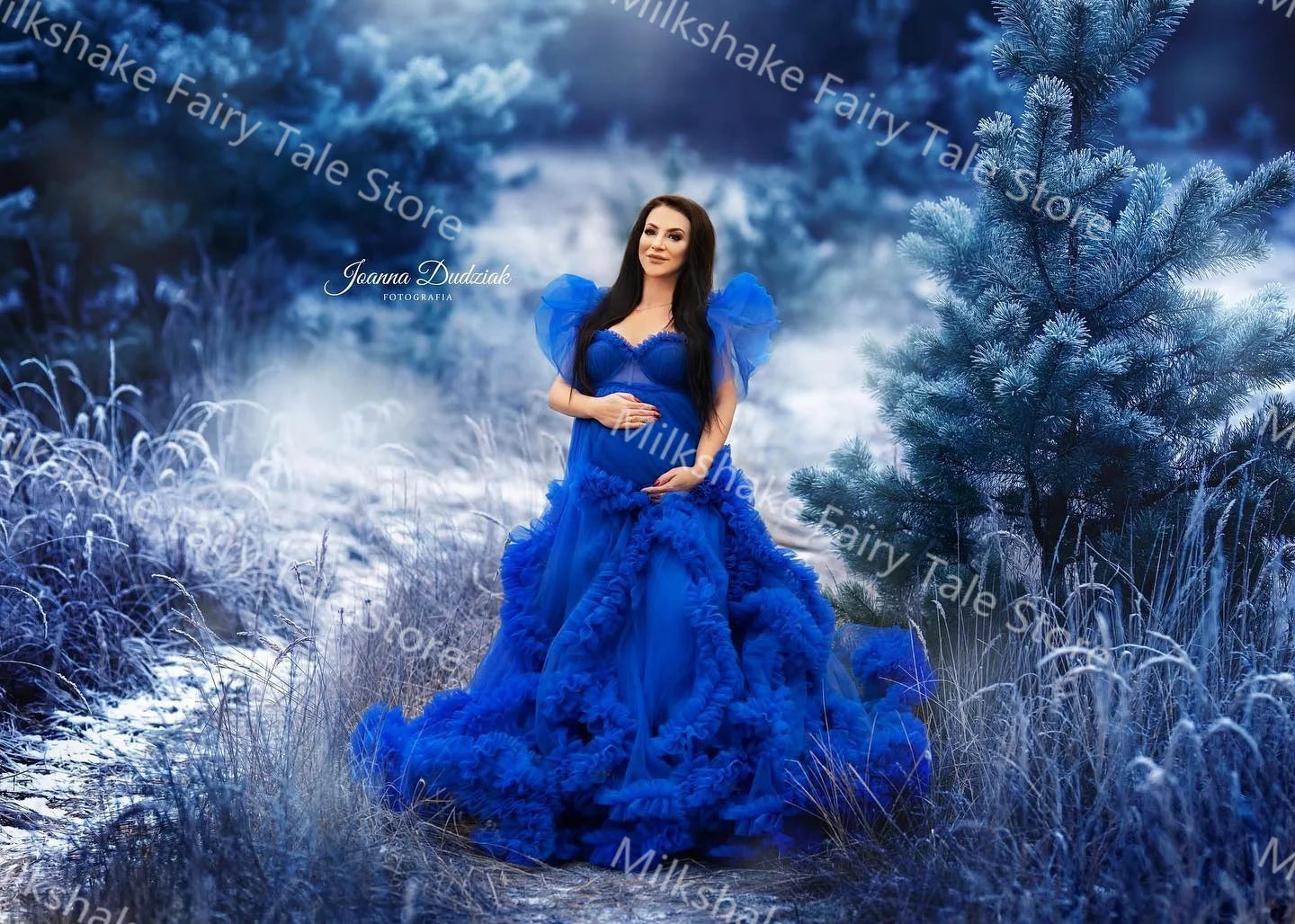 Royal Maternity Tiered Ruffles Dress