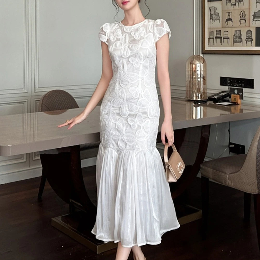 Spliced Lace Elegant Dress
