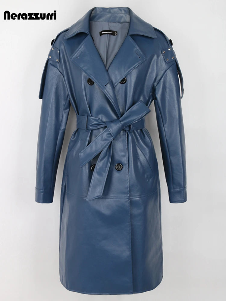 Back Slit Sashes Double Breasted Luxury Raincoat