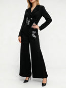 Solid Slimming Spliced Beading  Jumpsuits