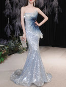 Gradient Spliced Sequins Dresses