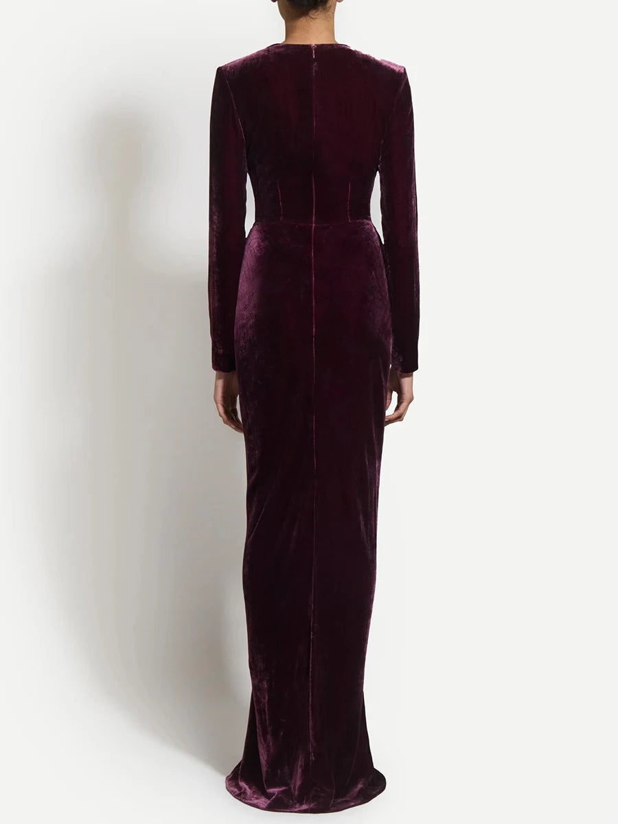 Solid Spliced Folds Dresses