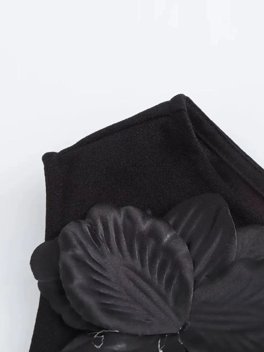 One Shoulder Appliqués Dress