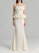 Solid Spliced Pleated Dresses