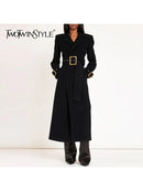 Spliced Belts Minimalist Coats