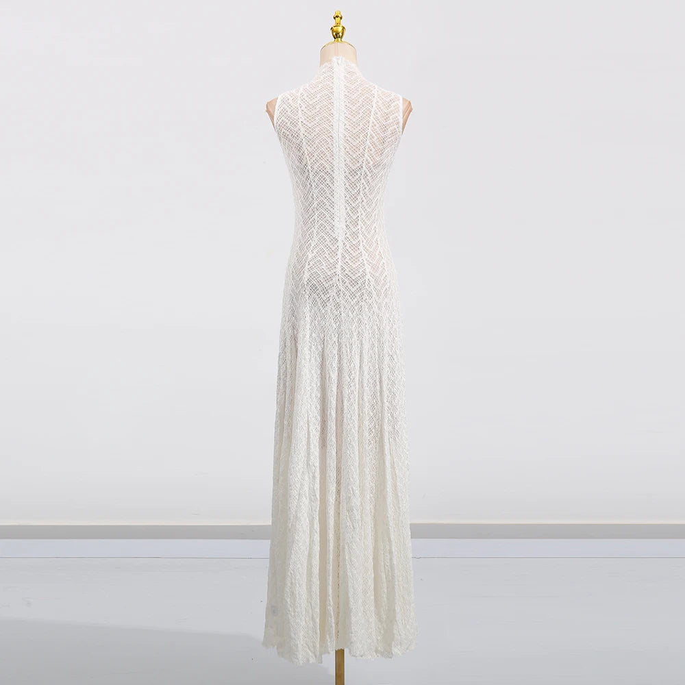 Spliced Sheer Dresses